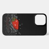 Splashing strawberry iPhone hoesje (Achterkant horizontaal)