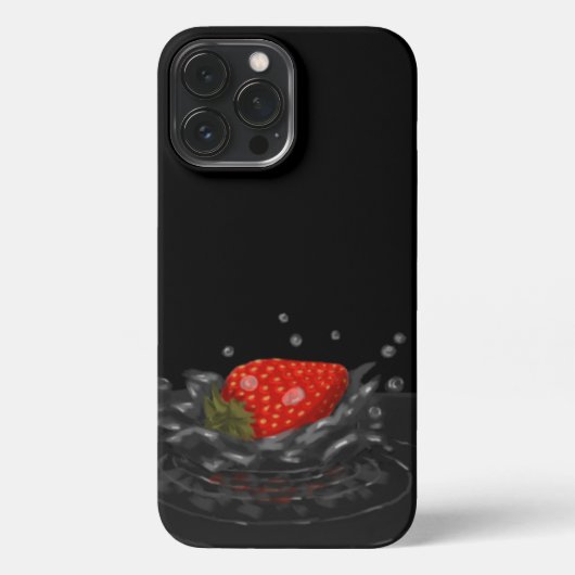Splashing strawberry iPhone hoesje (Achterkant)