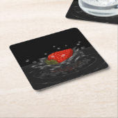 Splashing strawberry kartonnen onderzetters (Schuin)