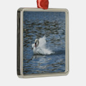 Splashing Swan op het Morton-meer Metalen Ornament (Rechts)