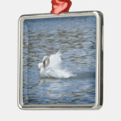 Splashing Swan op het Morton-meer Metalen Ornament (Links)