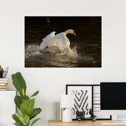 Splashing Swan Print (Thuiskantoor)