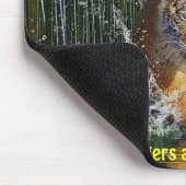 Splashing Tiger Cub & Bamboo Stream Mousemat Muismat (Hoek)