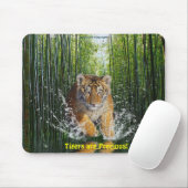 Splashing Tiger Cub & Bamboo Stream Mousemat Muismat (Met muis)