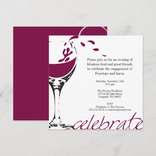 Splashing van de Uitnodiging van de Partij van de  (Voorkant / Achterkant)