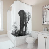 Splashing van het Elephant Shower Curtain Douchegordijn (In situ)