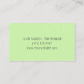 Splashing van water- en fruitnutritionistische cat visitekaartje (Achterkant)