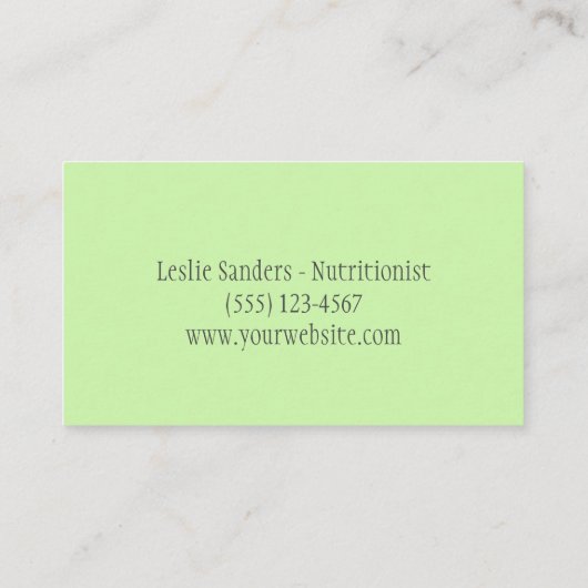 Splashing van water- en fruitnutritionistische cat visitekaartje (Achterkant)