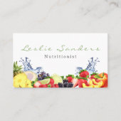 Splashing van water- en fruitnutritionistische cat visitekaartje (Voorkant)