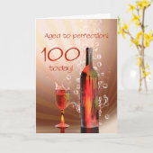 Splashing van wijn 100e verjaardagskaart kaart (Gele Bloem)