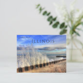 Splashing Waves bij Illinois Beach State Park Briefkaart (Staand voorkant)