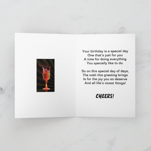 Splashing wijn 21ste verjaardag kaart (Binnen)