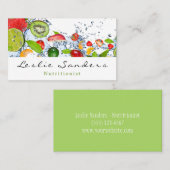 Splashingwater- en fruitnutritionist visitekaartje (Voorkant / Achterkant)