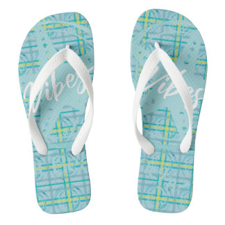 SplashPlaid Lime Vibes Flip Flops