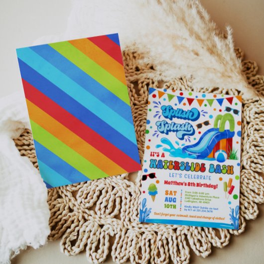 Splashtastic Waterglijbaan Feestje Jongens Verjaar Kaart