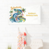 Splashville Water Slide Boy Verjaardagsfeestje Spandoek (Insitu)
