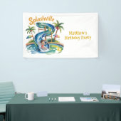 Splashville Water Slide Boy Verjaardagsfeestje Spandoek (Beurs)
