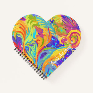 Splashy abstracte kunst vrolijke creativiteit notitieboek