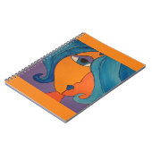 Splashy Bright Oranje Pop Kunstportret notitieboek (Linkerzijde)