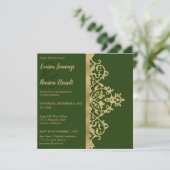 Splashy Gold Elegance Wedding Uitnodiging (Staand voorkant)