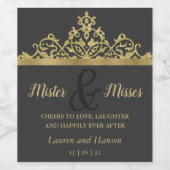 Splashy Gold Elegance Wijn Etiket (Enkel label)