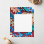 Splashy-hand geschilderde Abstracte kunst penseels Notitiekaartje (Voorkant / Achterkant in situ)