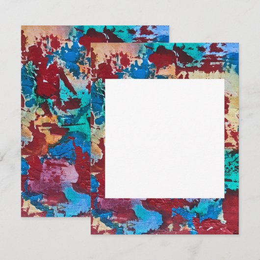 Splashy-hand geschilderde Abstracte kunst penseels Notitiekaartje (Voorkant / Achterkant)