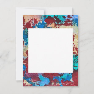 Splashy-hand geschilderde Abstracte kunst penseels Notitiekaartje