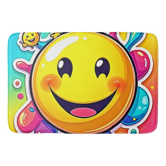 Splashy Happy Emoji Fun Badmat (Voorkant)