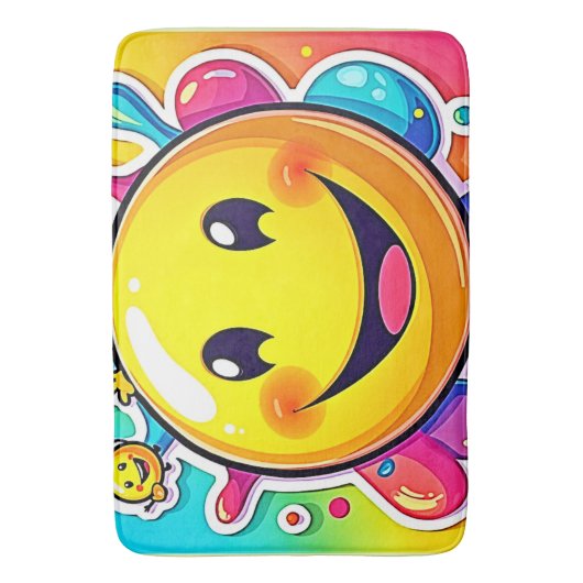 Splashy Happy Emoji Fun Badmat (Voorkant Verticaal)