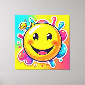 Splashy Happy Emoji Fun Canvas Afdruk (Voorkant)