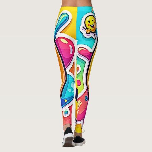 Splashy Happy Emoji Fun Leggings (Achterkant)