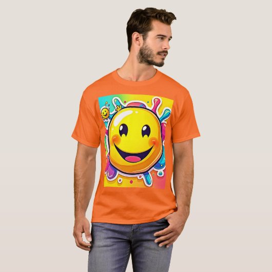 Splashy Happy Emoji Fun T-shirt (Voorkant volledig)