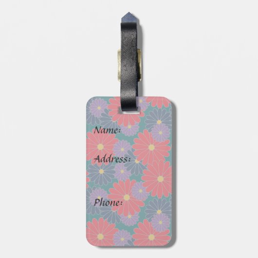 Splashy Herfst Bloemen Bagagelabel (Achterkant verticaal)