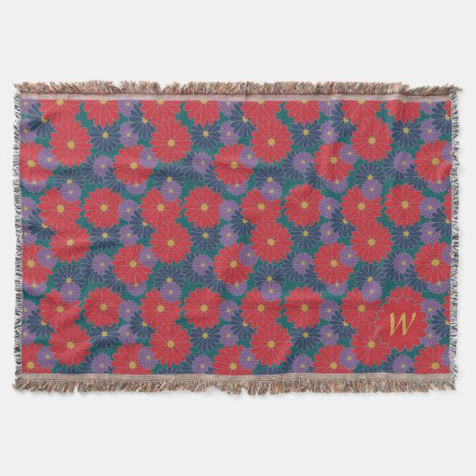 Splashy Herfst Bloemen Gooi Deken (Voorkant)