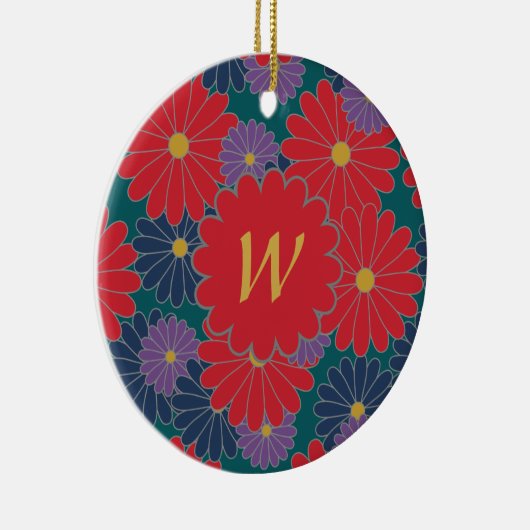 Splashy Herfst Bloemen Ornament (Rechts)