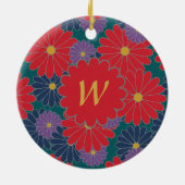 Splashy Herfst Bloemen Ornament (Achterkant)