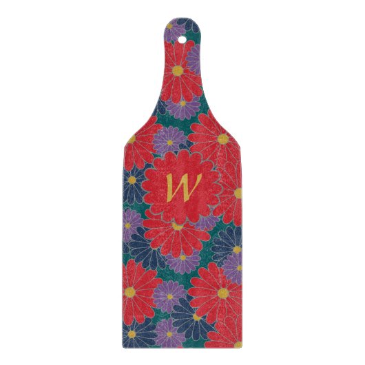 Splashy Herfst Bloemenglas Snijplank (Voorkant)