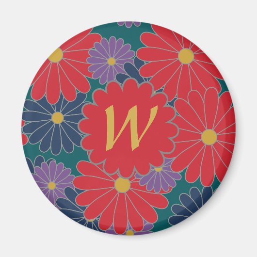 Splashy Herfst bloemmagneet Magneet (Voorkant)