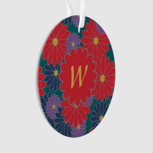 Splashy Herfst Floral Acrylhoudend Ornament (voorkant)