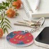 Splashy Herfst Floral AcrylSleutelhanger Sleutelhanger (Voorkant Rechts)