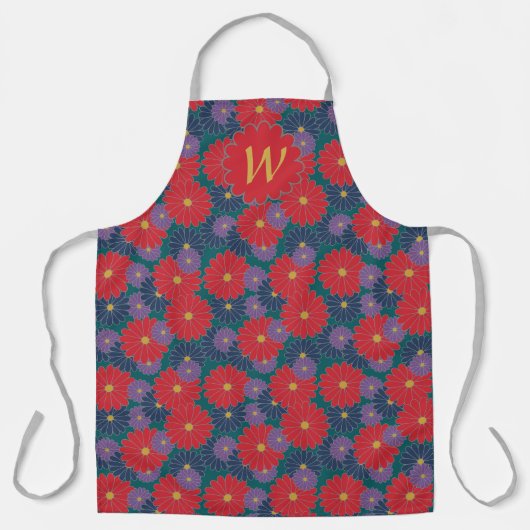 Splashy Herfst Floral All-Over Print Schort (Voorkant)