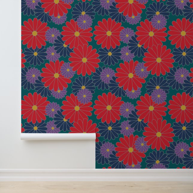 Splashy Herfst Floral Behang (Applicatie)