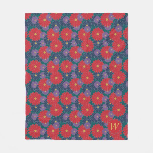Splashy Herfst Floral Fleece Blanket Deken (Voorkant)