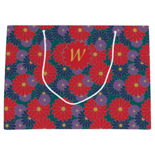 Splashy Herfst Floral Gift Bag Groot Cadeauzakje (Voorkant)
