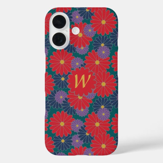 Splashy Herfst Floral Hoesje-Mate Telefoon Case (Achterkant)
