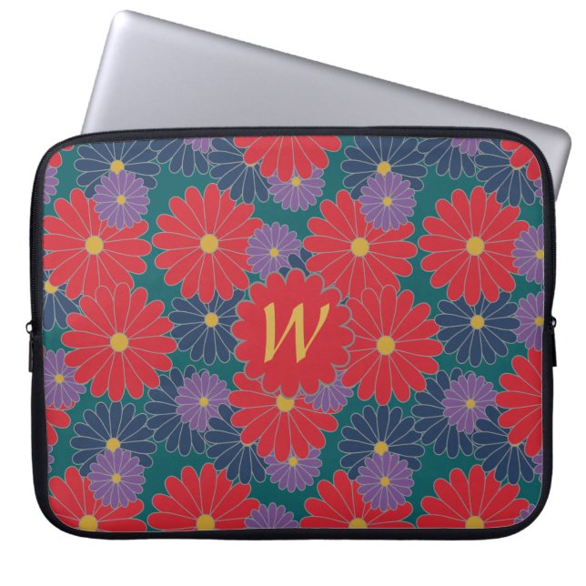 Splashy Herfst Floral Laptop Sleeve (Voorkant)