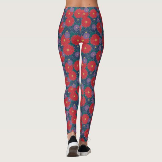 Splashy Herfst Floral Leggings (Achterkant)