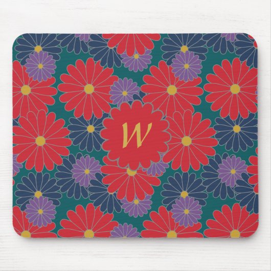 Splashy Herfst Floral Mousepad Muismat (Voorkant)