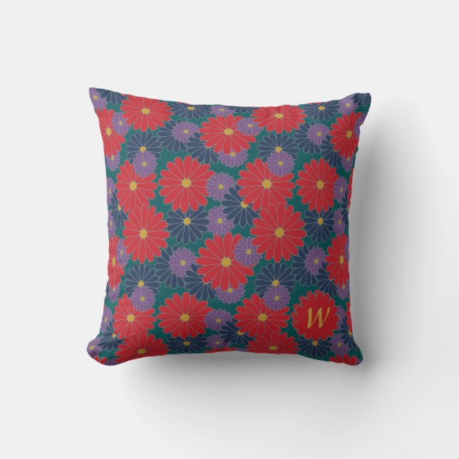 Splashy Herfst Floral Pillow Kussen (Voorkant)